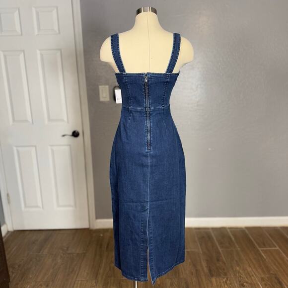 Gap Denim Bodycon Midi Dress, S Tall 779510 - Picture 2 of 8